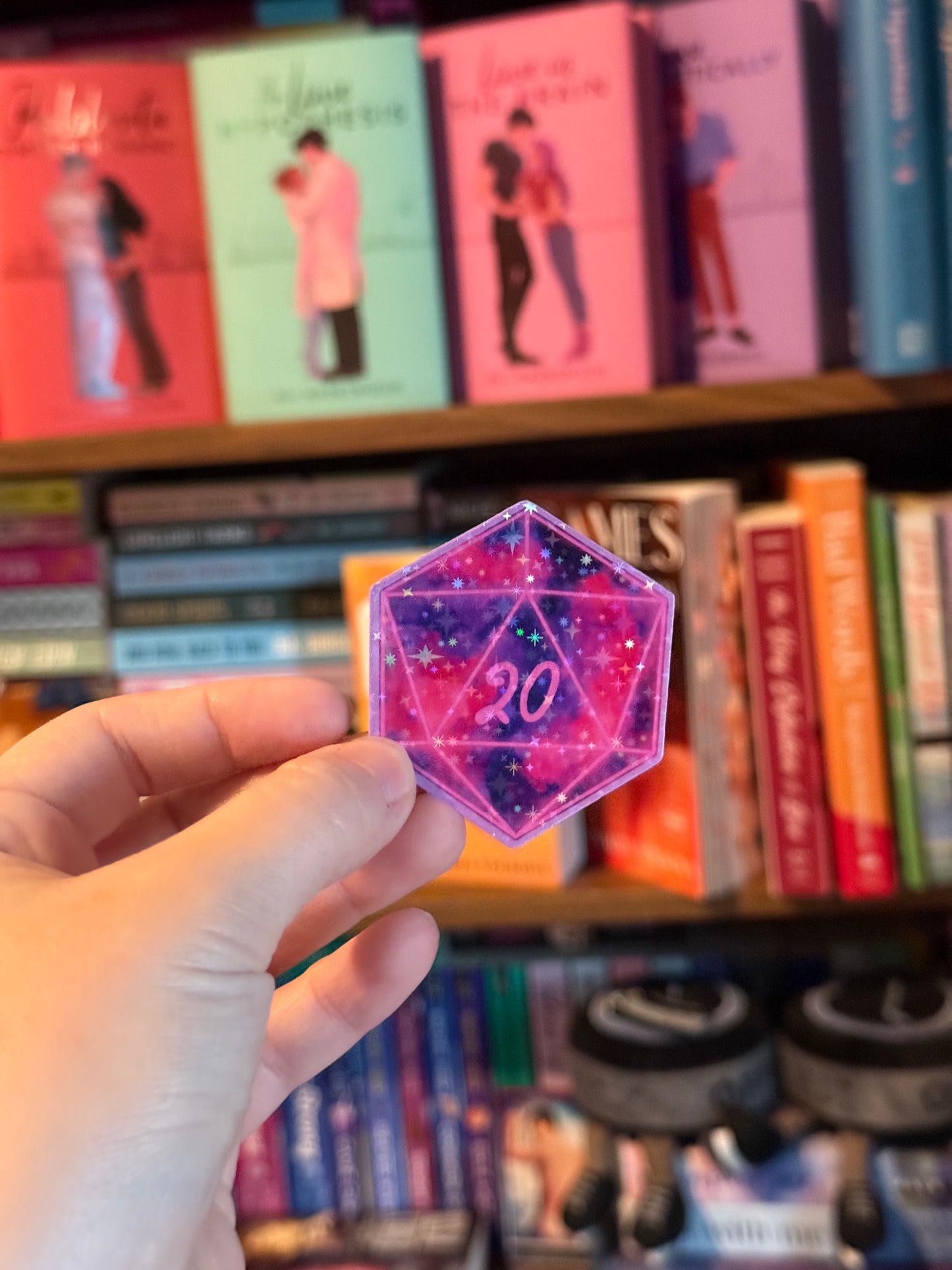 Pink D20 Sticker