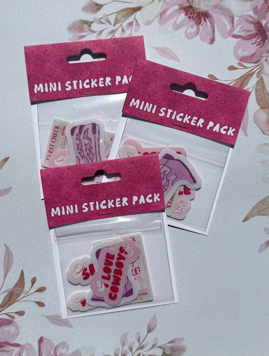 Mini sticker packs with floral background