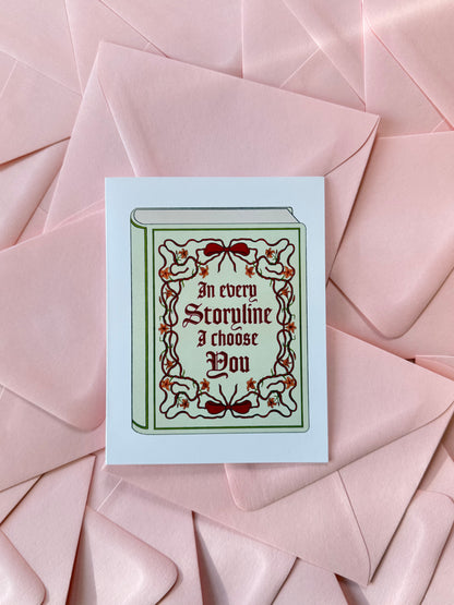 Greeting Card with decorative text on a pink textured background
