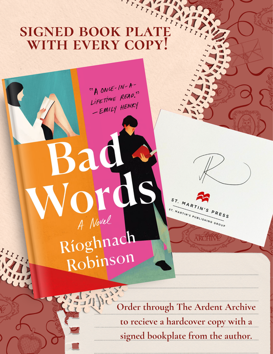 Book cover on background that says signed book plate with every copy. Order through the ardent archive to recieve a hardcover copy with asigned book plate from the author