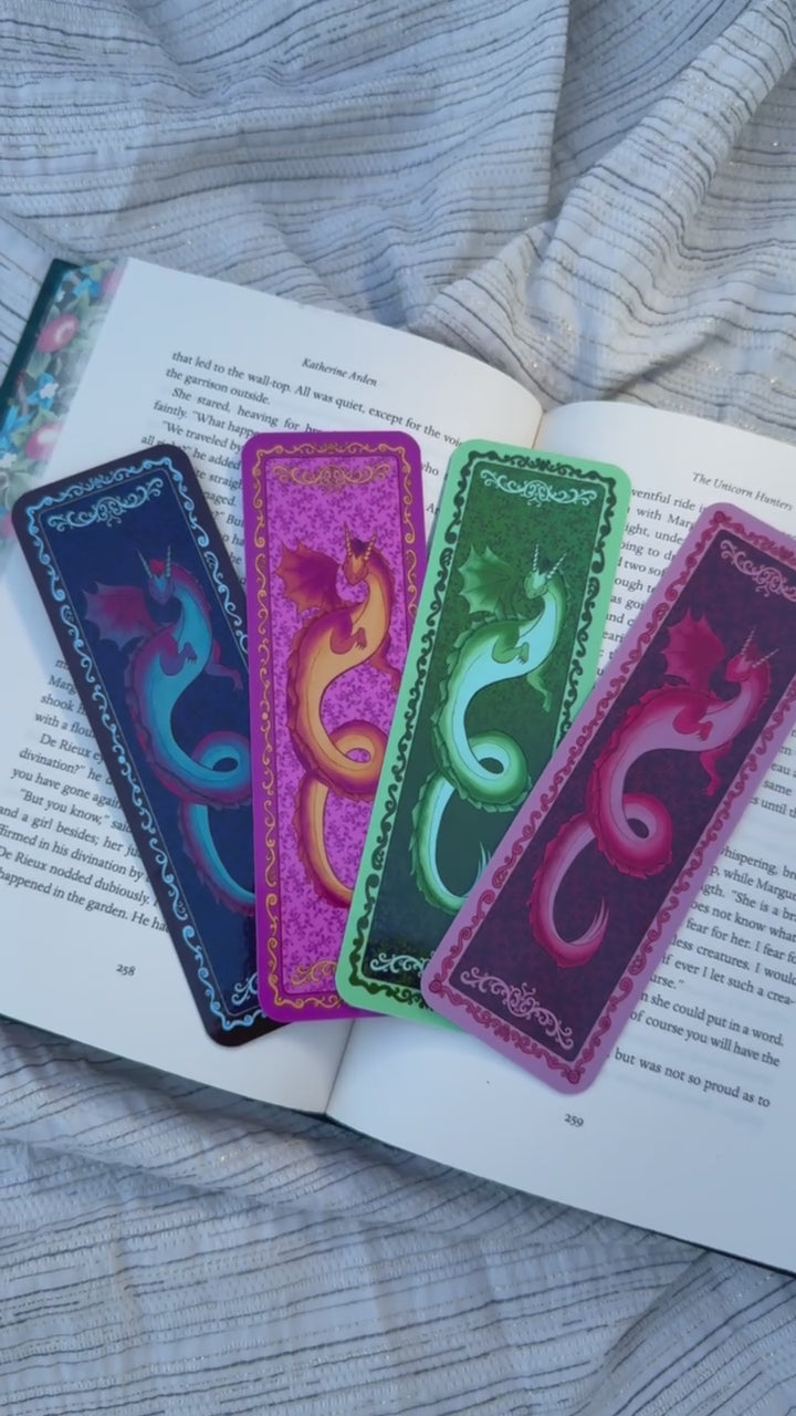 video of dragon bookmarks on book